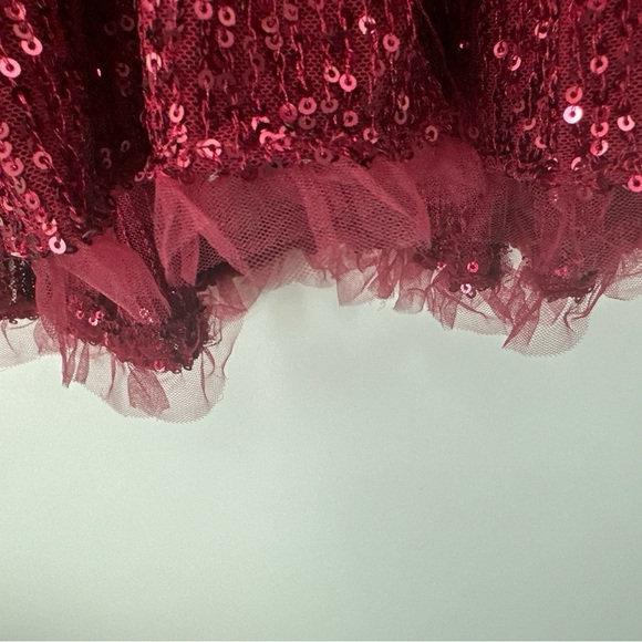 NEW M by MNK Tulle Trimmed Sequin Babydoll Swing Dress WOMEN'S LARGE - Picture 4 of 7